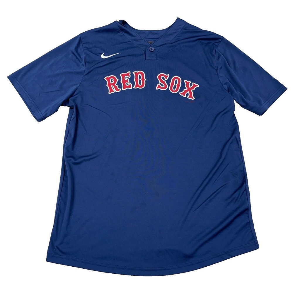 Boston Red Sox Shirt Men Medium Blue Nike Dri Fit Tee Performance Training Adult